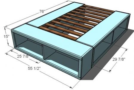 queen size captain storage bed plans